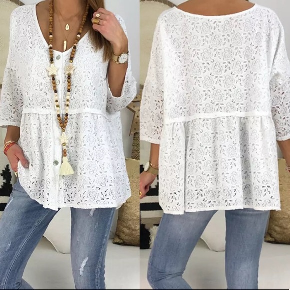 ❤️❤️❤️Fall Autumn  LACE TOP - Picture 2 of 3